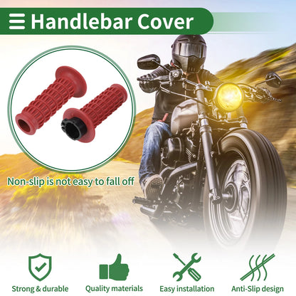 25mm Hand Grips Cover Dark Red Scale Pattern for Motorcycle