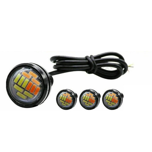 12V 15W 4pcs LED Car Lights White Yellow Daytime Running Signals