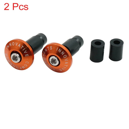 2 x 7/8" 22mm Orange Handlebar Grips Bar End Slider Caps Plugs for Motorcycle