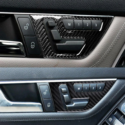 2 x Carbon Fiber Interior Door Seat Control Panel Trim for Benz W204 (2007-2013)