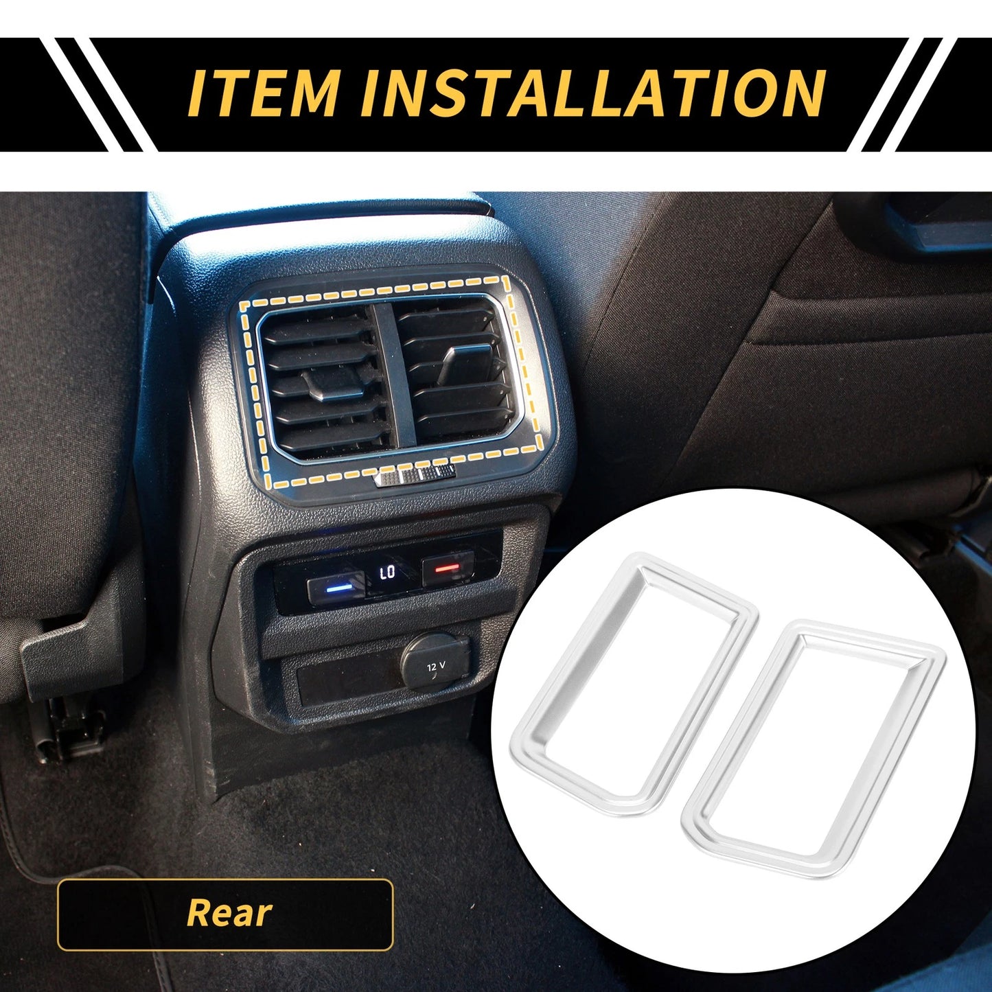 Rear A/C Air Vent Cover Trims for Toyota Tundra (2022-2024)