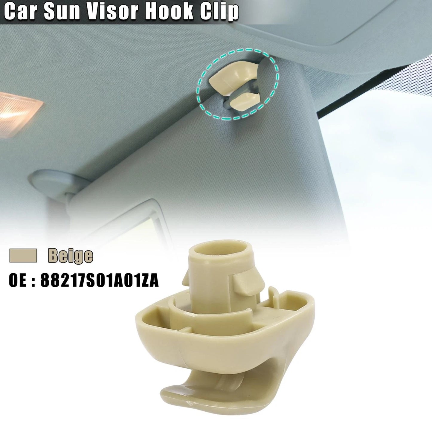 Beige Sun Visor Hook Clip for Honda Civic (1996-2008)