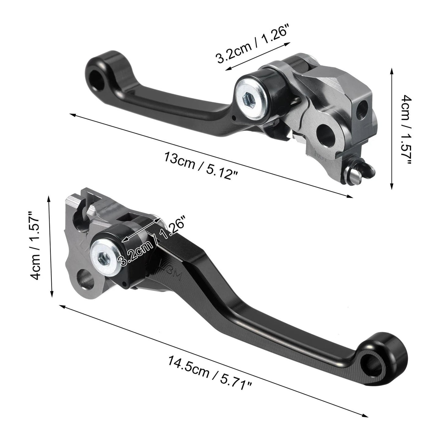 Pair Brake Clutch Levers Black for Honda CRF250R CRF450R (2007–2020)