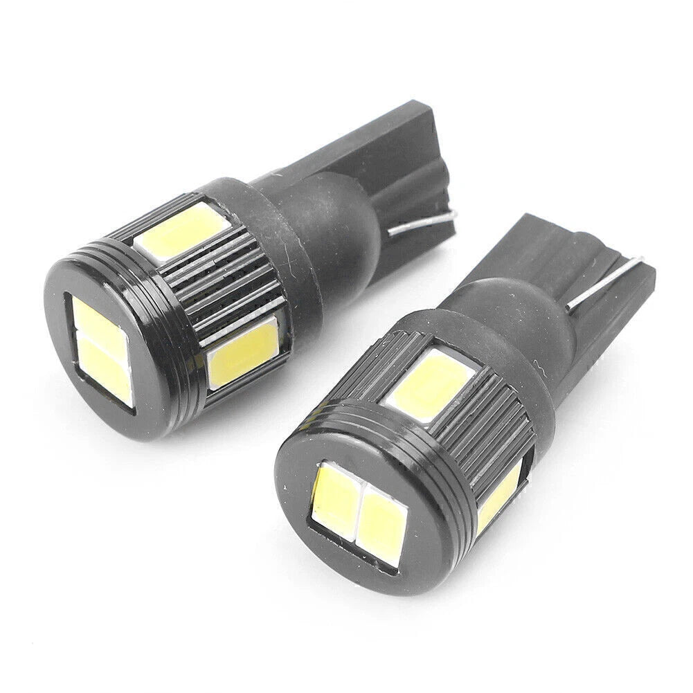LED Wedge Light Bulb T10 5630 6 SMD for Car Black Shell