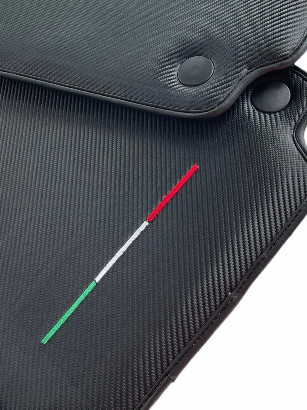 Floor Mats Set for Ferrari 488 GTB Carbon Leather Black (2015-2019)