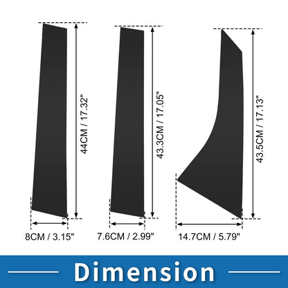 6pcs Door Pillar Window Trim for Ford Focus (2008-2011) Black