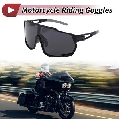 1 x Motorcycle Riding Goggles Black Tri-Acetyl Cellulos PC UV400 for Motorcycle