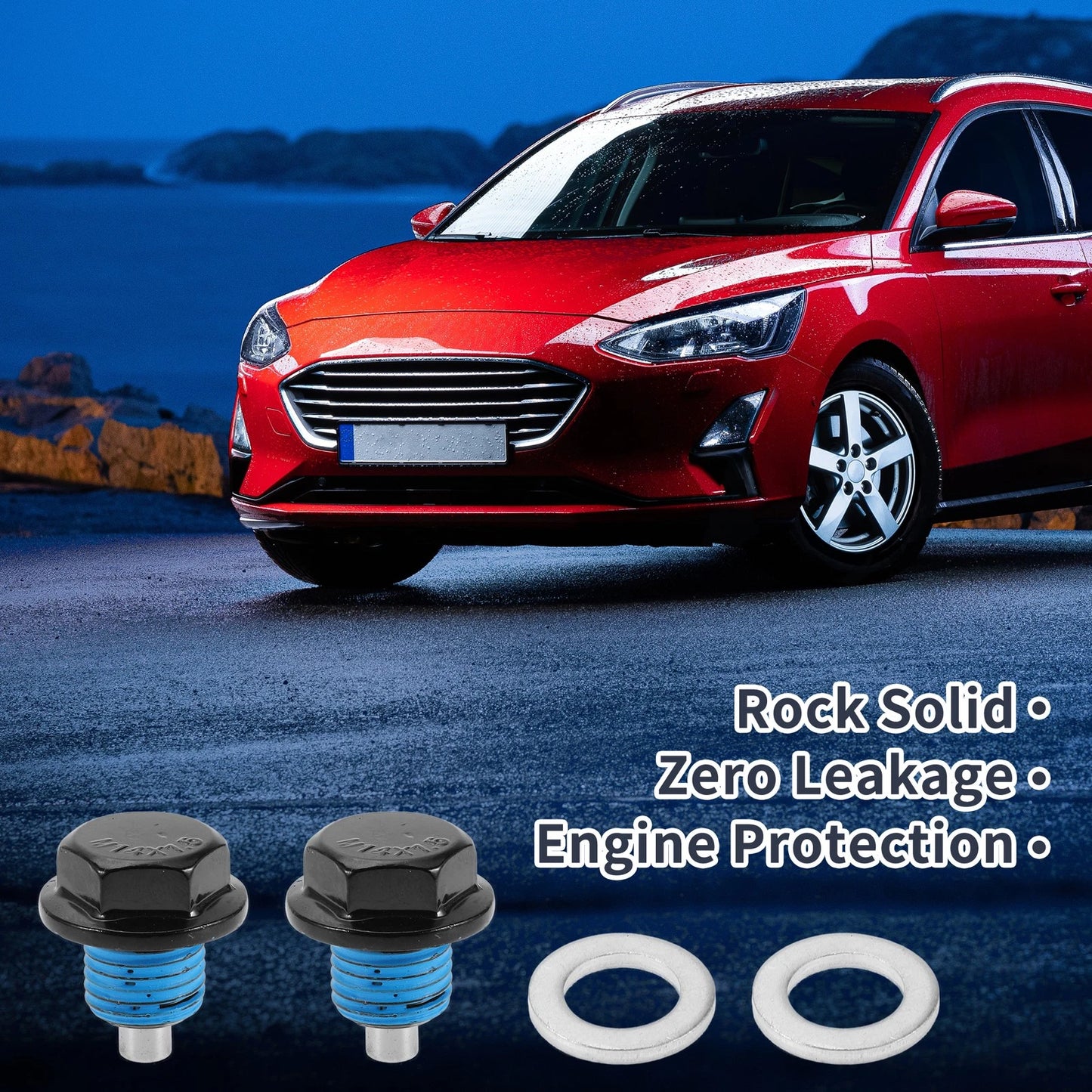 2 x M14x1.5 Aluminum Oil Drain Plug with Gasket for Car/Motorcycle Black Blue