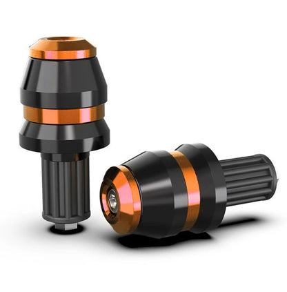 Universal 7/8" 22mm Handlebar Grips & Bar End Caps for Motorcycle - Orange