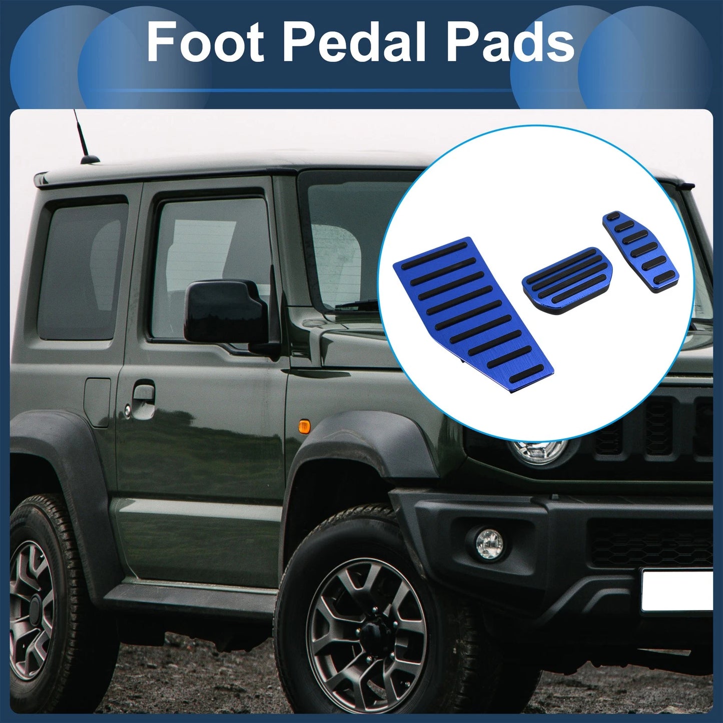 3 x Automatic Foot Accelerator Pedal Covers for Suzuki Jimny (2018-2022)