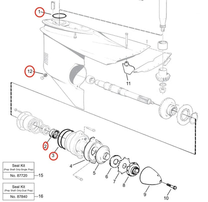 Lower Gearcase Propeller Shaft Oil Seal for Volvo Penta