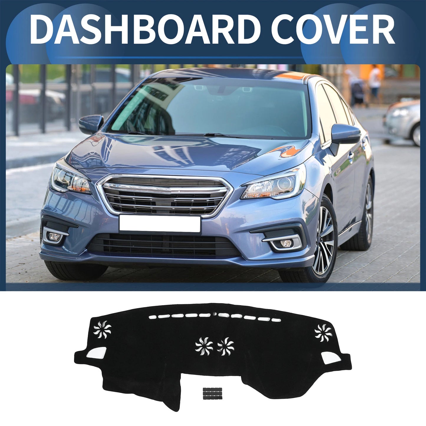 Dashboard Cover Mat for Subaru Legacy 2003-2009 Black 1 Set