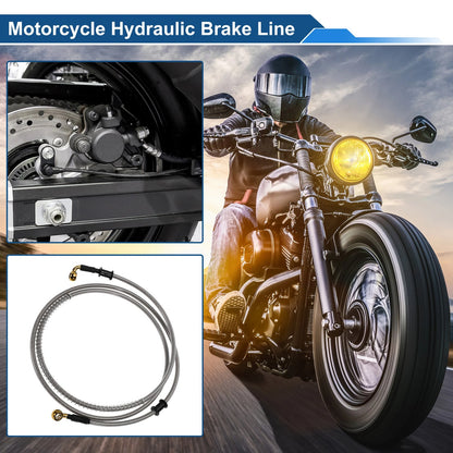 190cm Brake Clutch Oil Hose Line Silver Tone for Motorcycle