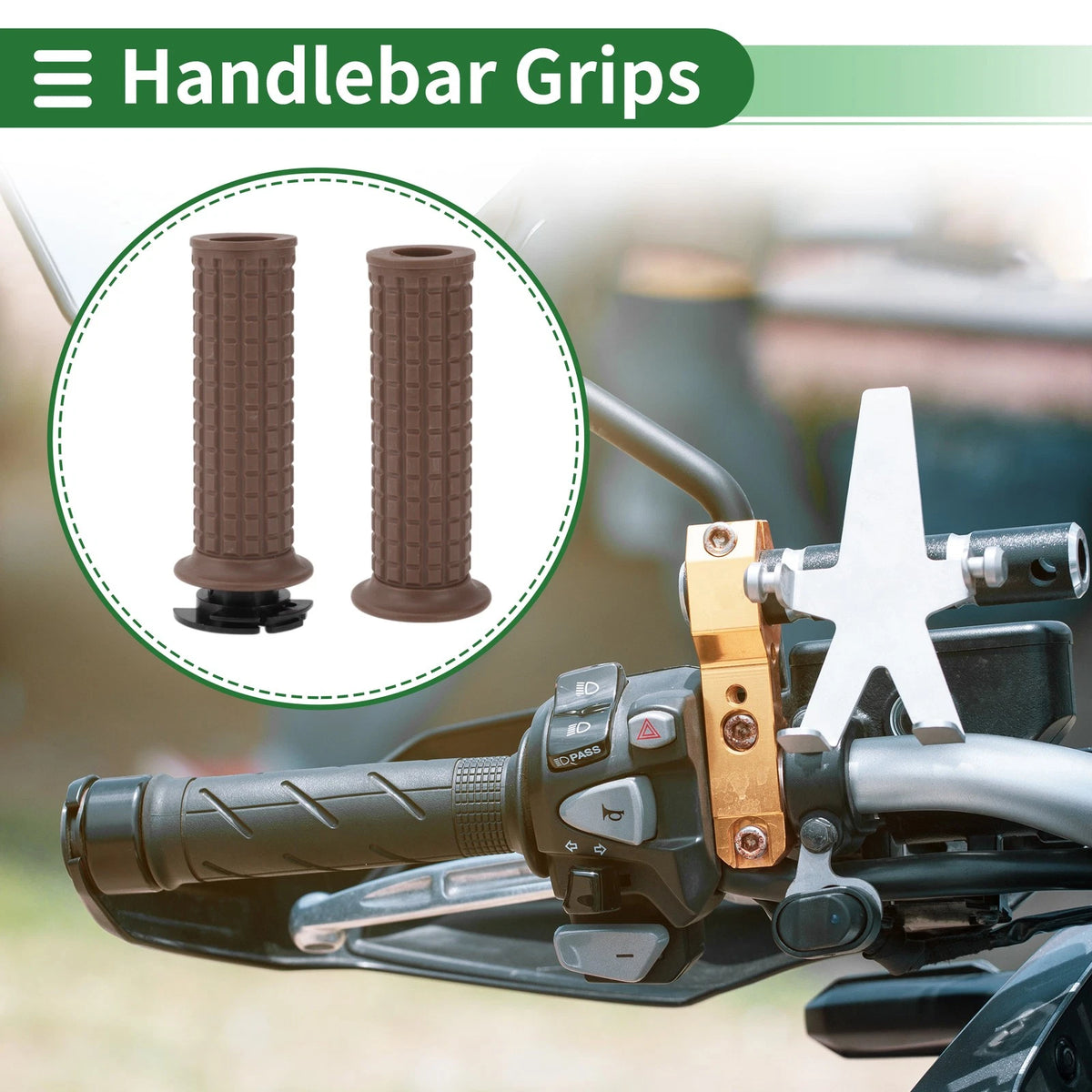 Grips 7/8in Hand Bar Throttle Cover Light Brown for Motorcycle