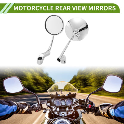 Rear View Mirror / M8/M10 / Motorcycle Round Chrome Aluminum