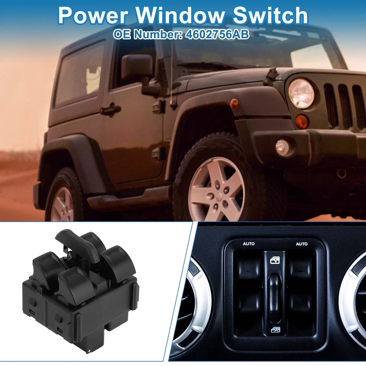 Front Side Power Window Switch for Jeep Wrangler (2007-2010)