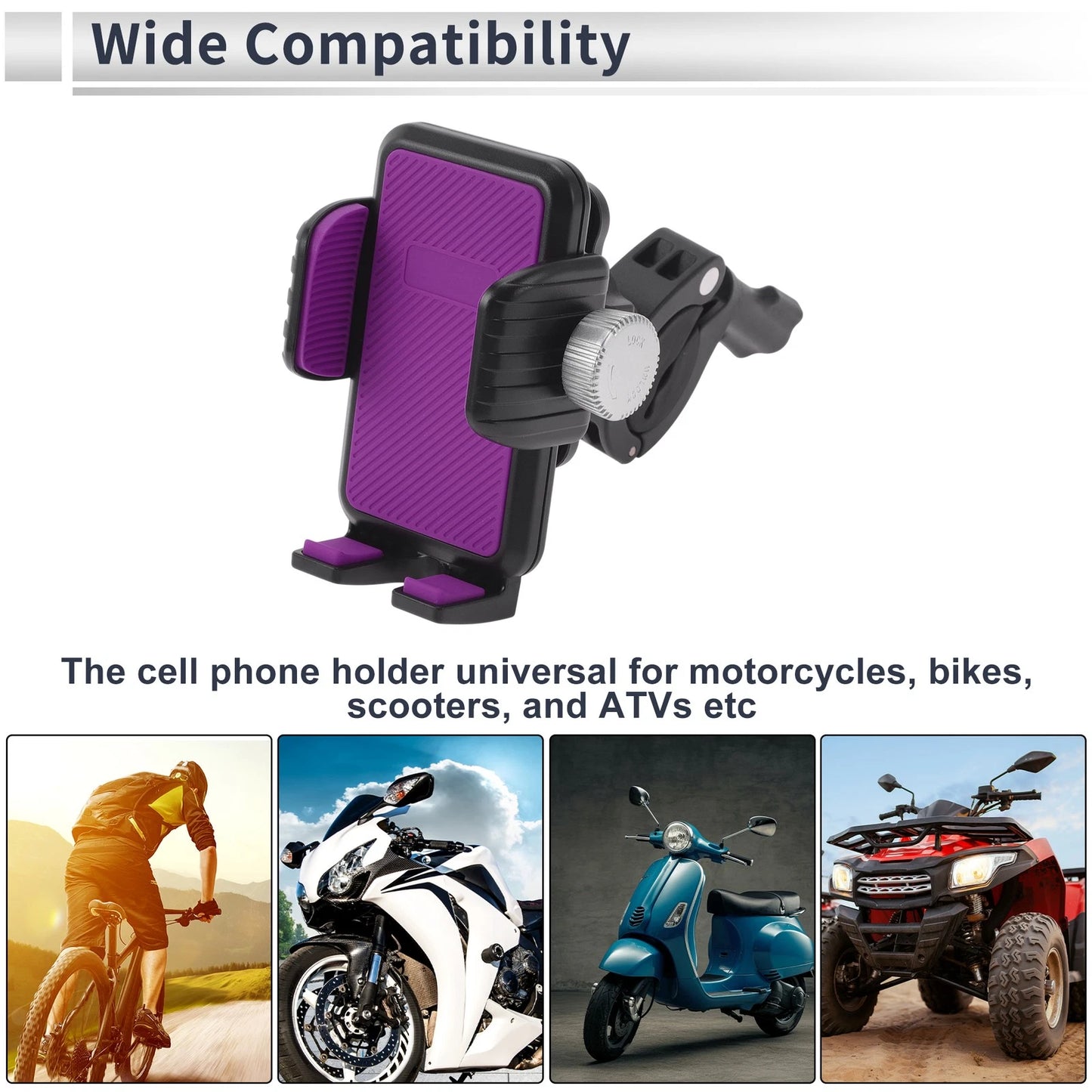 Motorcycle Phone Mount Holder 4.7-7.2" Handlebar Mount for Motorcycle