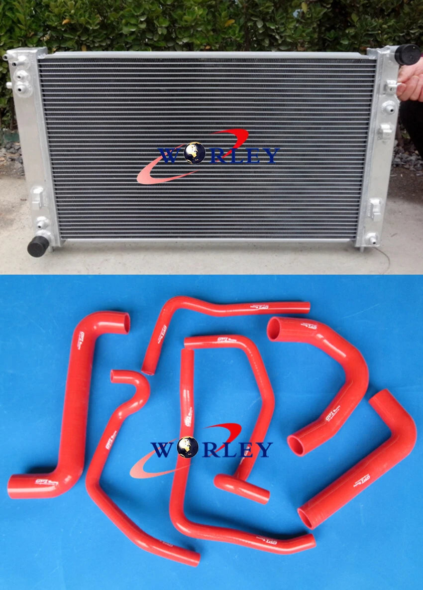 Aluminum Radiator + RED Hose for Holden Commodore VT VX VU HSV V8 (1997-2002)