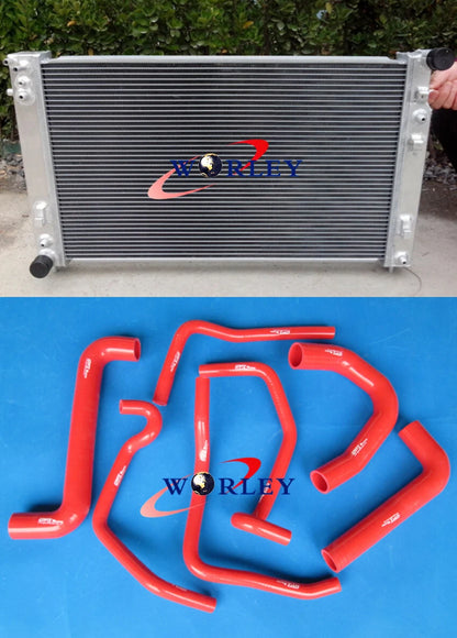 Aluminum Radiator + RED Hose for Holden Commodore VT VX VU HSV V8 (1997-2002)