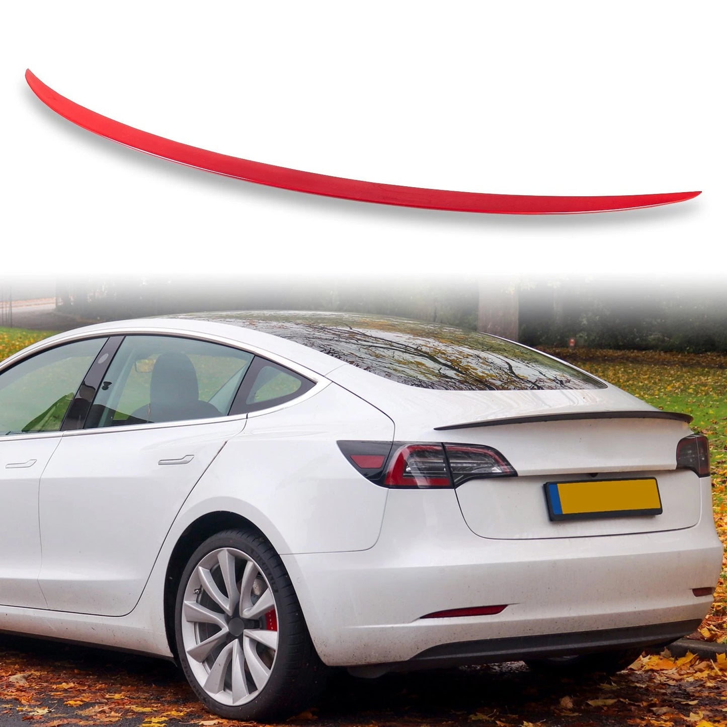 Rear Boot Spoiler for Tesla Model 3 Sedan (2017-2023) Red Multi-Coat