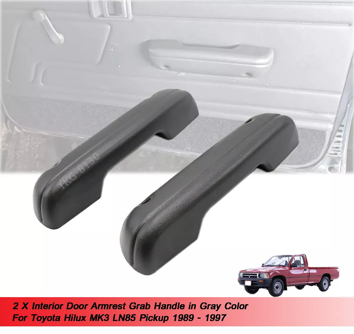 2 x Door Handle Pull Armrest for Toyota Hilux MK3 LN85 (1989-1997)