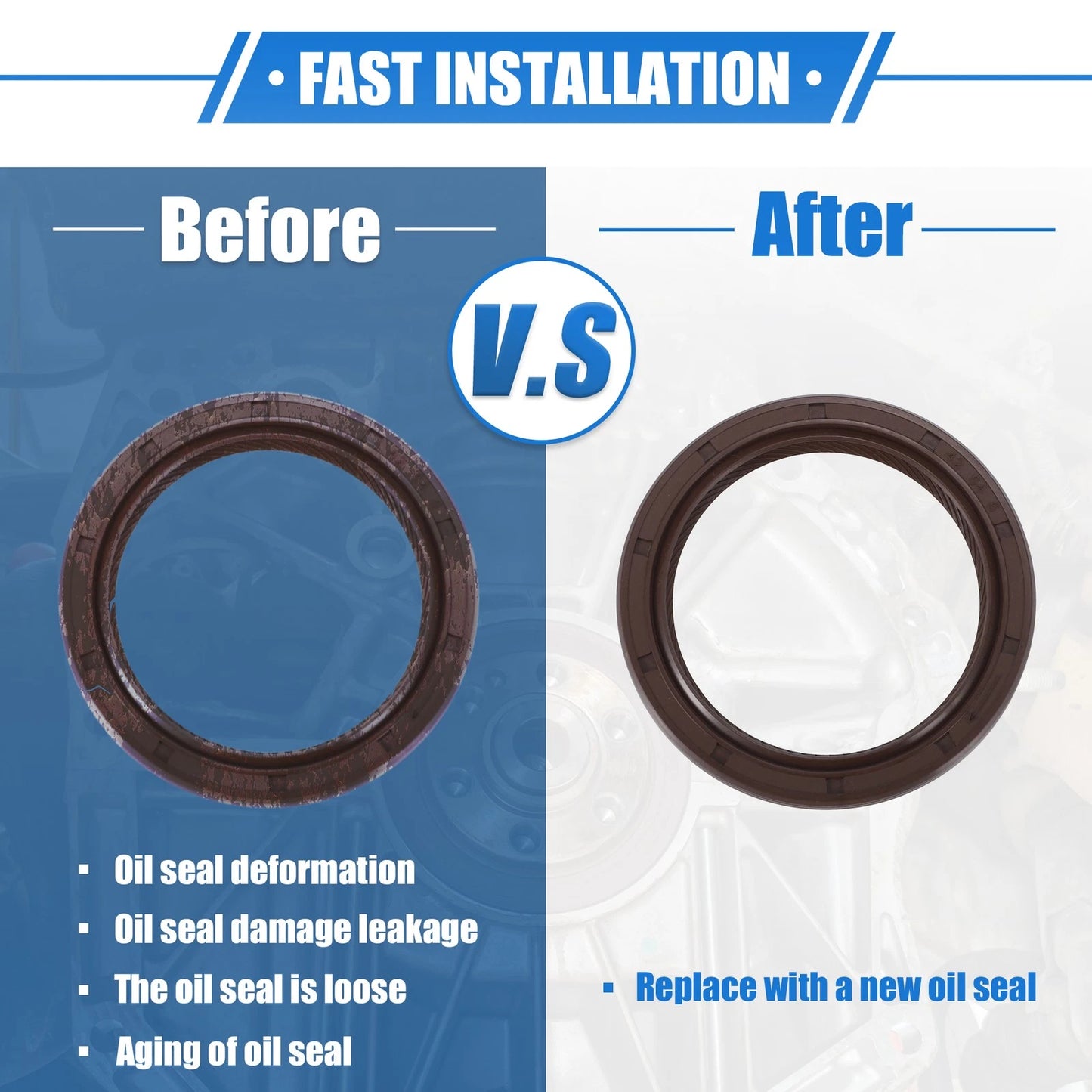2 x Engine Crankshaft Oil Seals for Toyota Tacoma, Lexus IS250 (2009-2019)