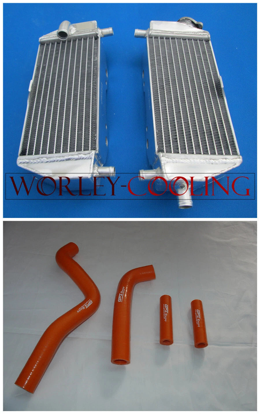 Aluminum Radiator & Red Hose for Kawasaki KX125 KX 125 (1999-2002)