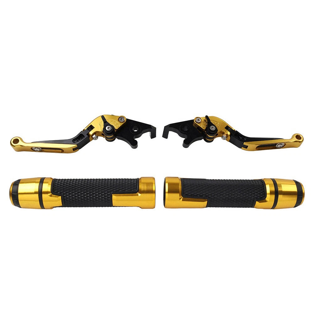 Gold Extendable Brake Clutch Levers Grip Set for Kawasaki Z650 Z900 (2017-2023)