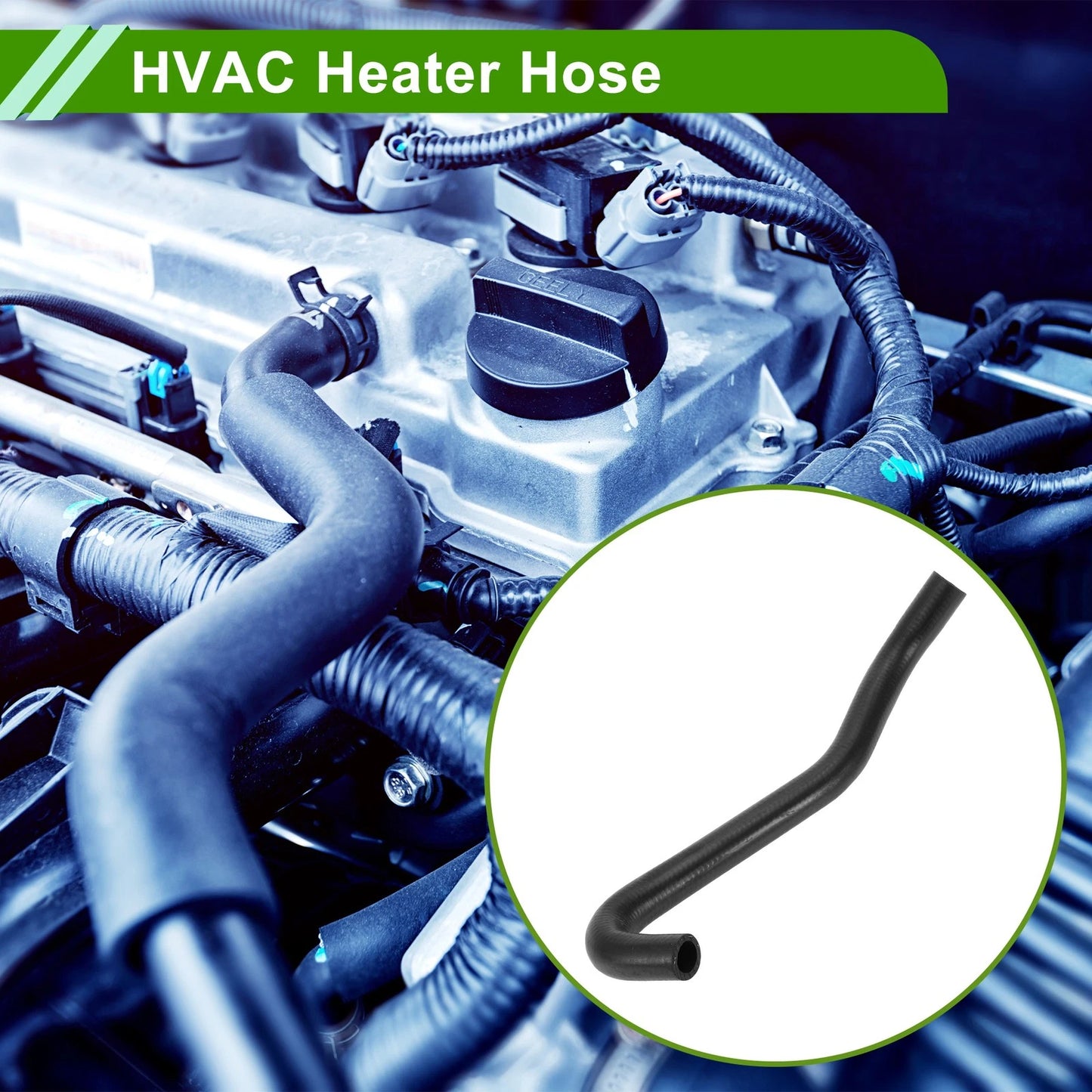 HVAC Heater Hose 1 Pc Rubber Black for Toyota Camry 2.2L (1992-1996)