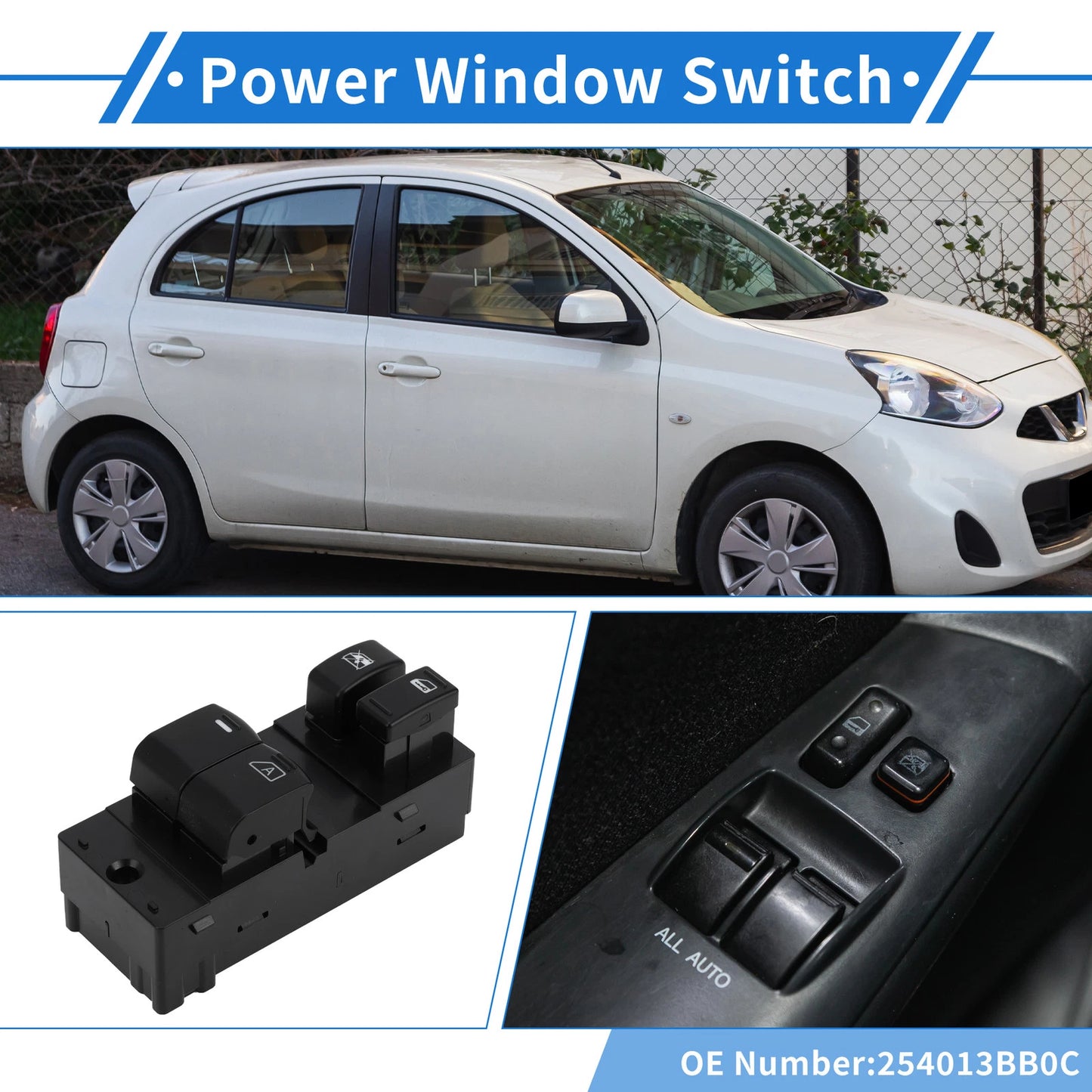 Power Window Switch for Nissan Micra (2015-2017)