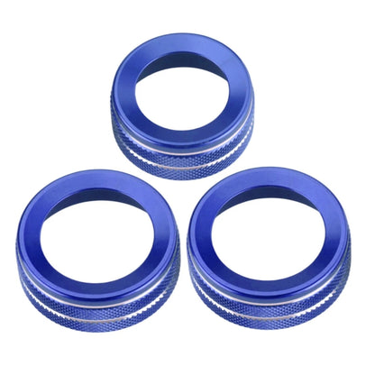 Blue Alloy AC Radio Switch Trim Ring Knob Cover for Ford Ranger (2023-2025)