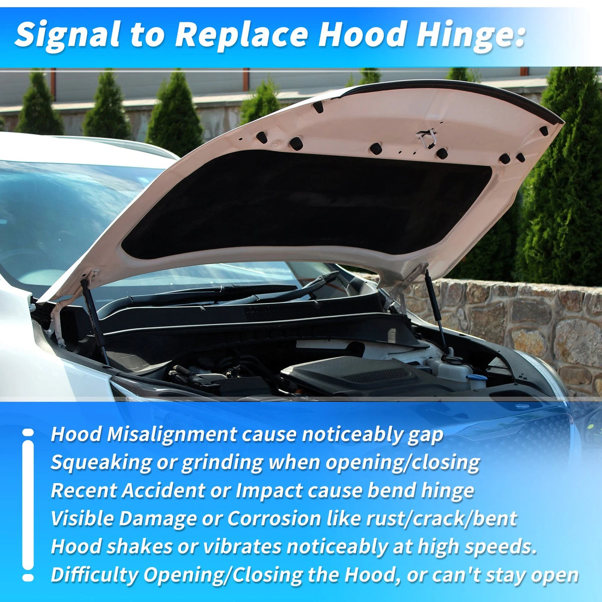 Front LH RH Hood Hinge for Dodge Charger / Chrysler 300 (2011 - 2022)