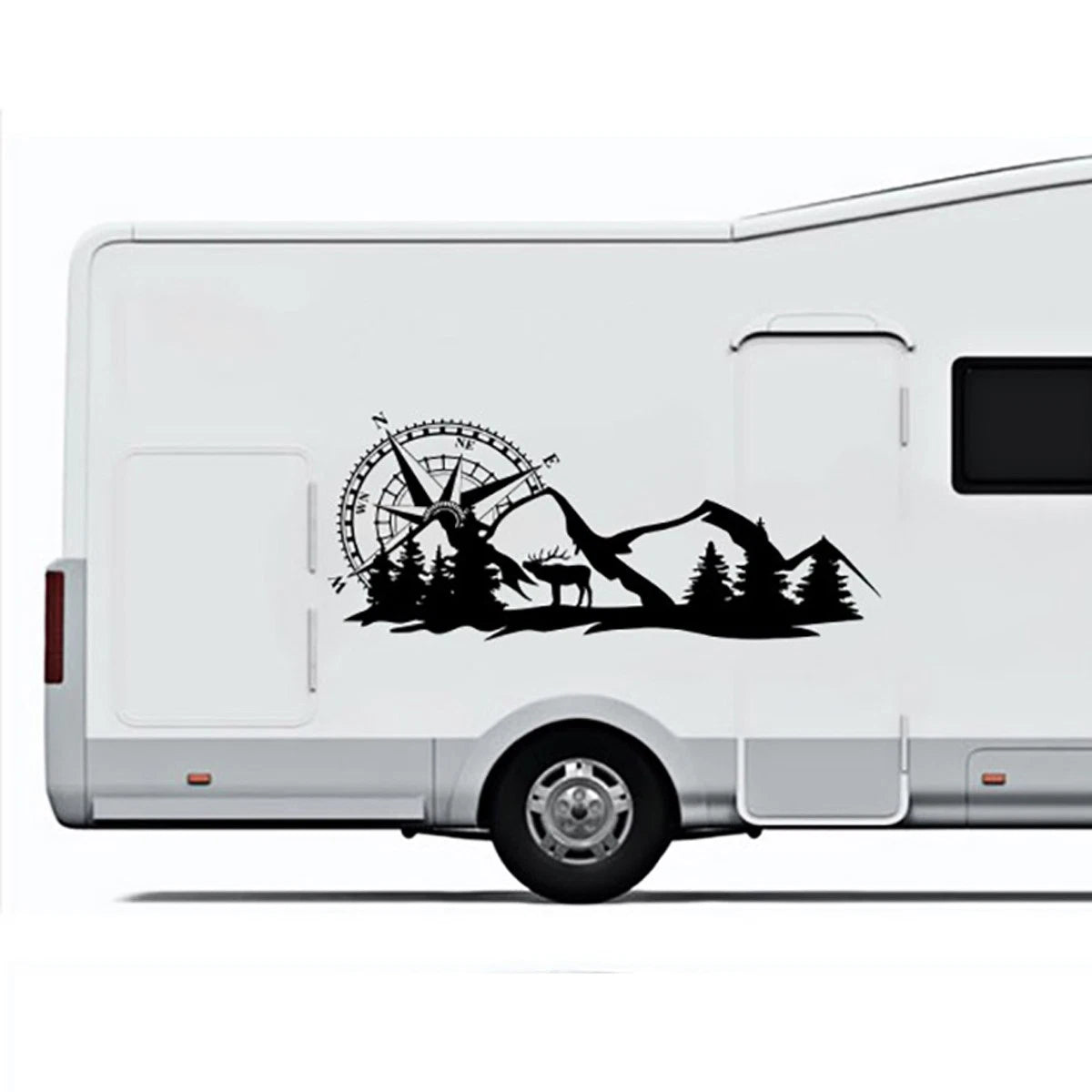 Car RV Truck Sticker Compass Tree Forest Decal Side Graphic for Cars/RVs/Trucks