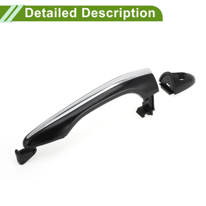 Exterior Door Handle for Hyundai (2015-2020) - Black Silver Tone Front Left