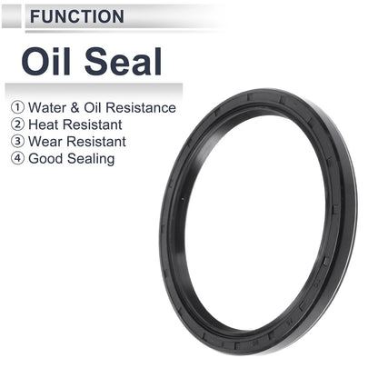 Oil Seal 75x90x8mm Rotary Shaft Seal Nitrile Rubber Black 5 Pcs