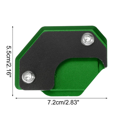 Aluminum Alloy Motorcycle Kickstand Pad for Honda - Black Green