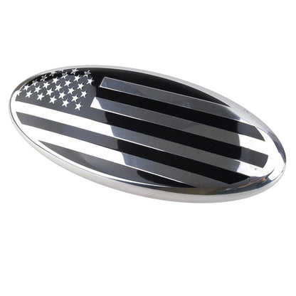 9" Front Grille Tailgate Oval US Flag Cover for Ford F150 F250 (2004-2023)