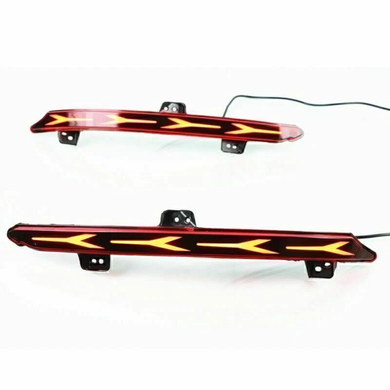 2 x Rear Bumper Brake Tail Lights Red/Amber for Honda Accord (2018-2021)