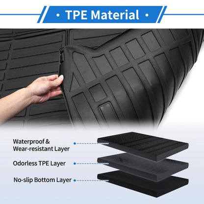 Cargo Liner Rear Trunk Mat for Toyota RAV4 (2013-2018) Long Stripe Pattern