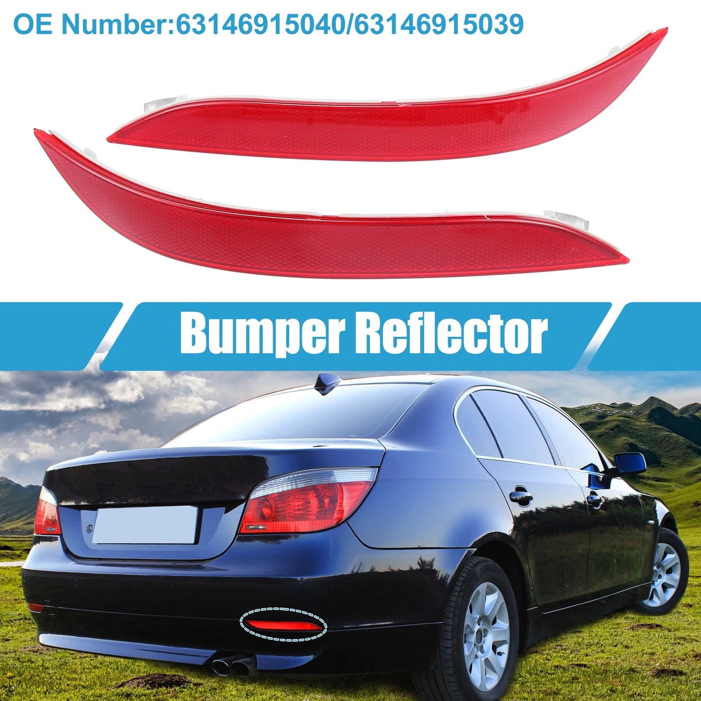 Rear Reflector Strip 2 x for BMW 5 Series E60 E61 (2004-2007)