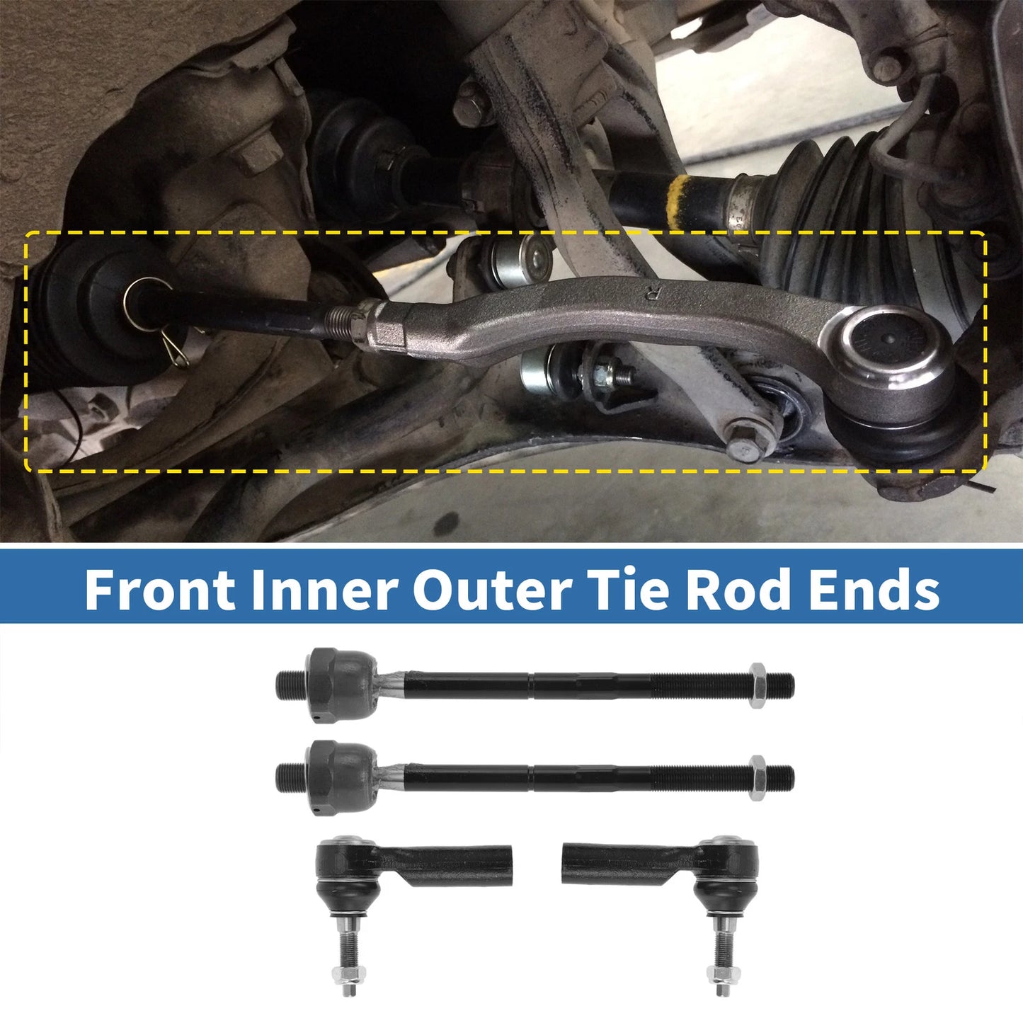 4pcs Tie Rod End Links for Ford Mustang (2015-2019)