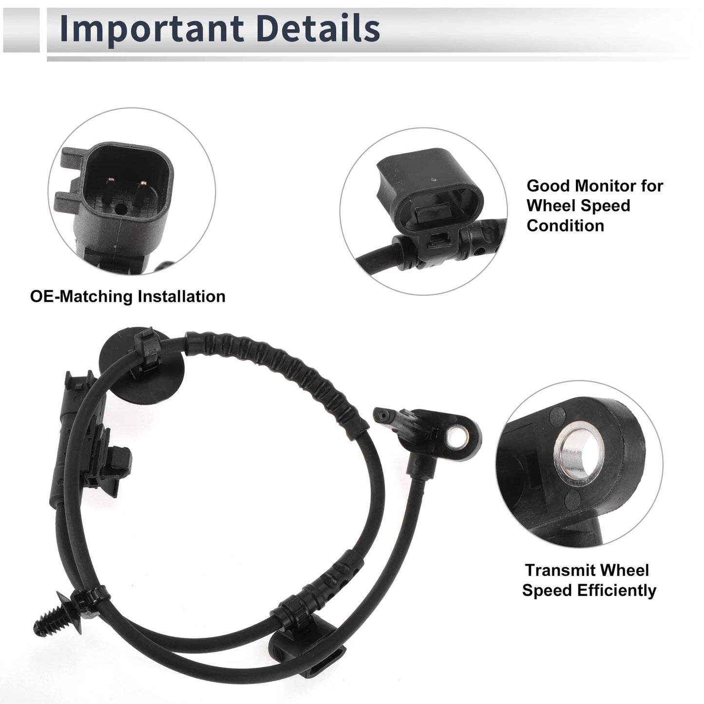 Rear Right ABS Wheel Speed Sensor 1.4L L4 for Chevrolet Trax (2015-2022)