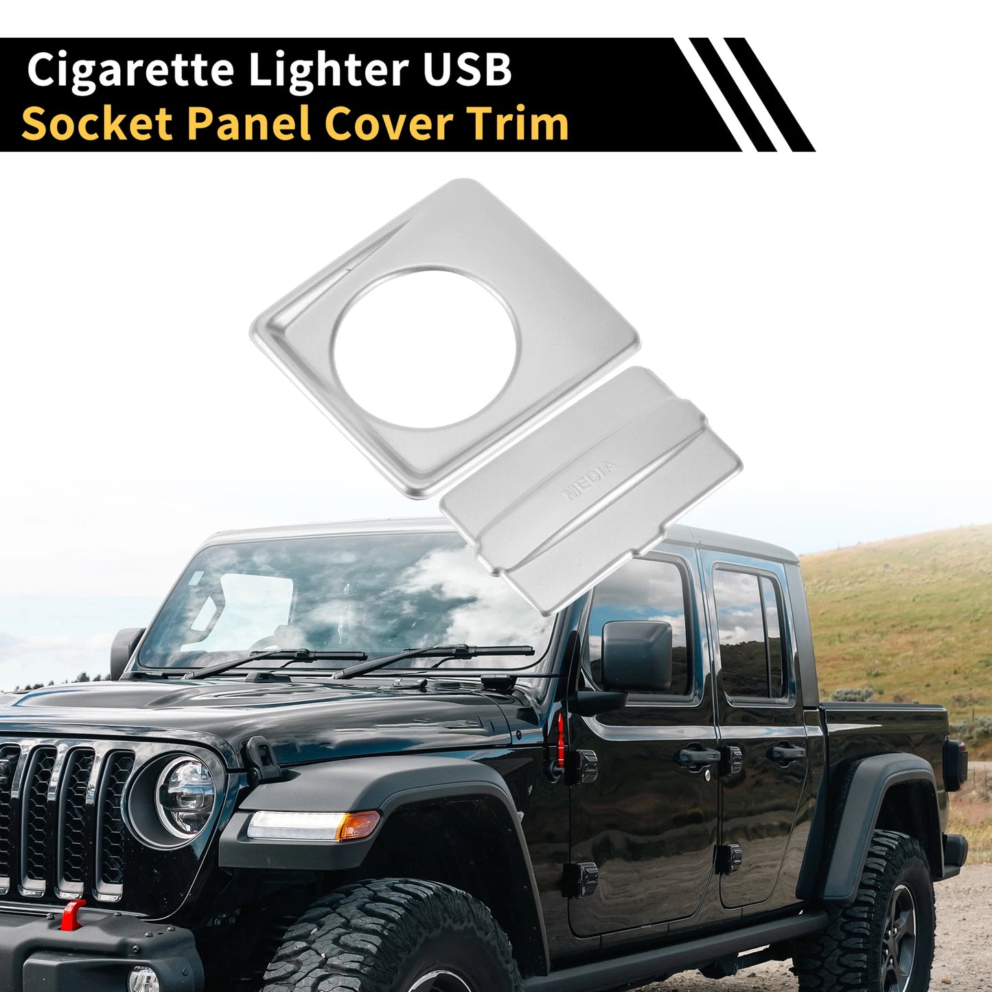 Cigarette Lighter USB Socket Panel Cover for Jeep Wrangler JL (2018-2023)