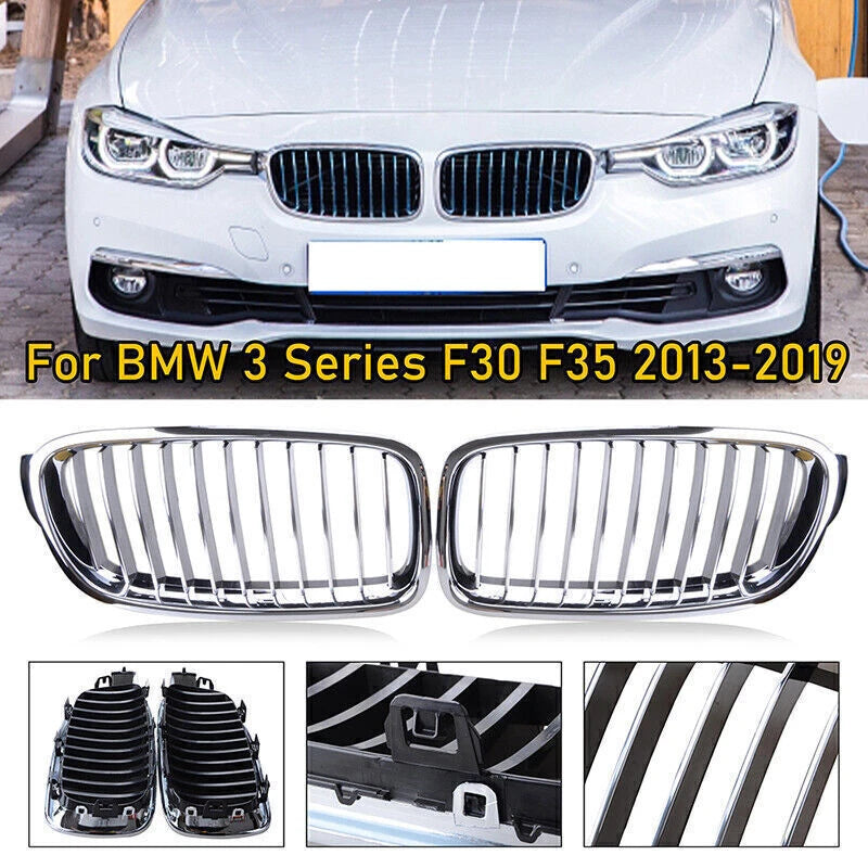 Chrome Kidney Grille Pair for BMW 3-Series F30 F31 (2012-2018)