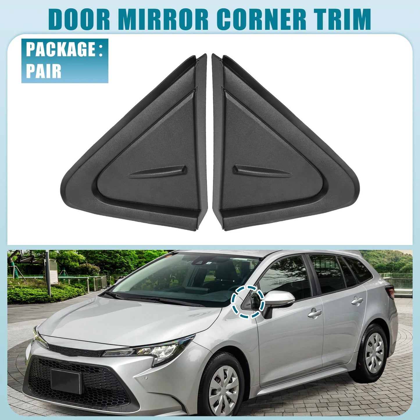 1 Pair Front Left Right Door Mirror Corner for Toyota Corolla (2019–2021)