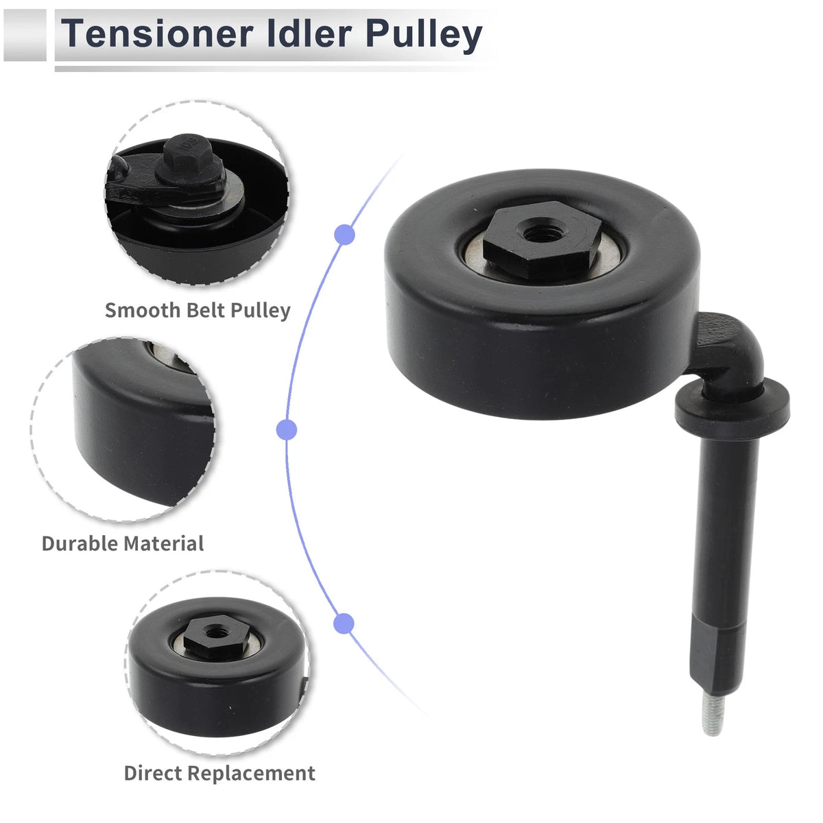 Drive Belt Idler Pulley for BMW 330d (1999-2010) - Black 1 x Piece