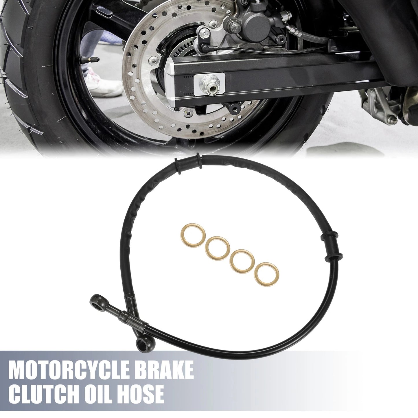 Set 65cm Oil Hose Brake Clutch Throttle Pipe Black for Motorcycle