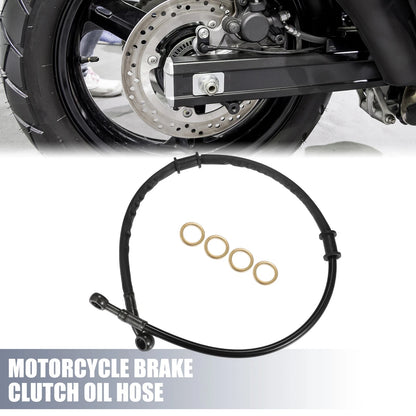 Set 65cm Oil Hose Brake Clutch Throttle Pipe Black for Motorcycle