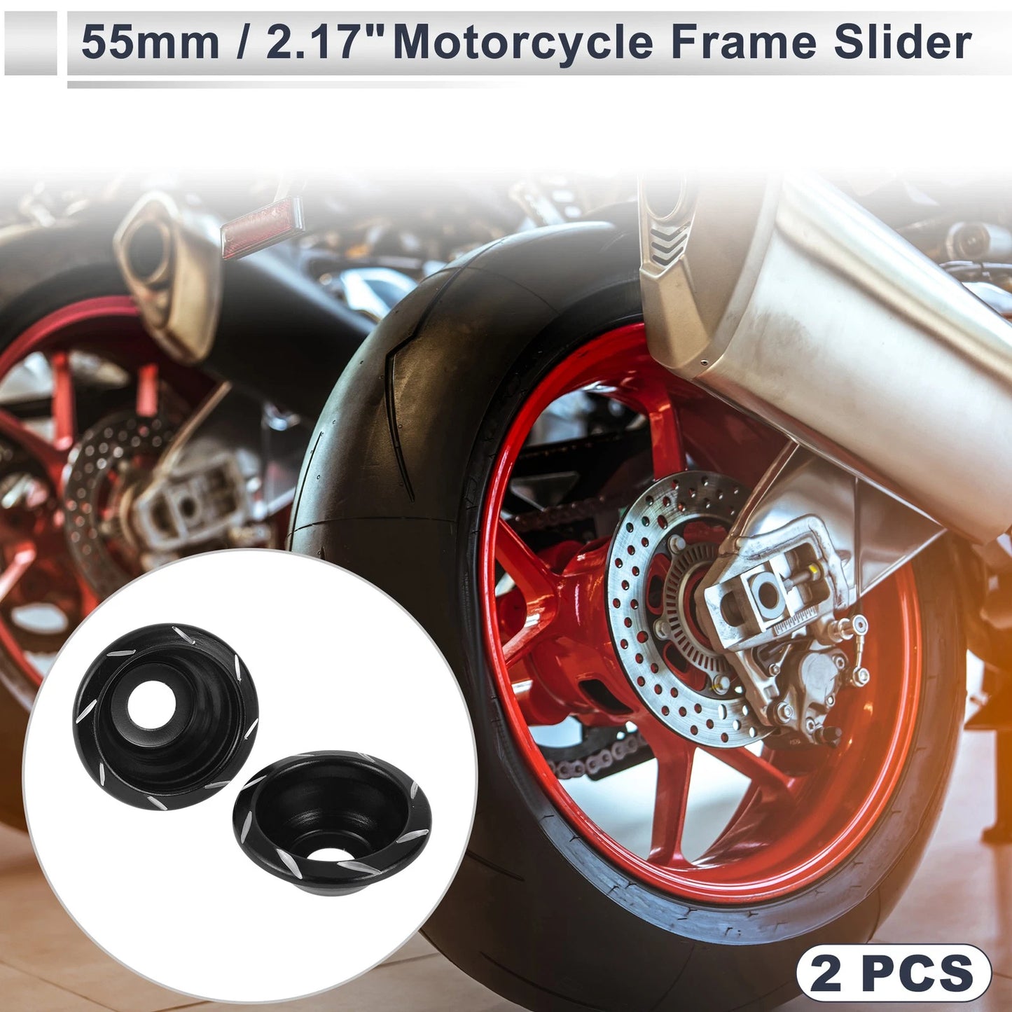 12mm Aluminum Alloy Motorcycle Slider Frame 2 x for Make Model