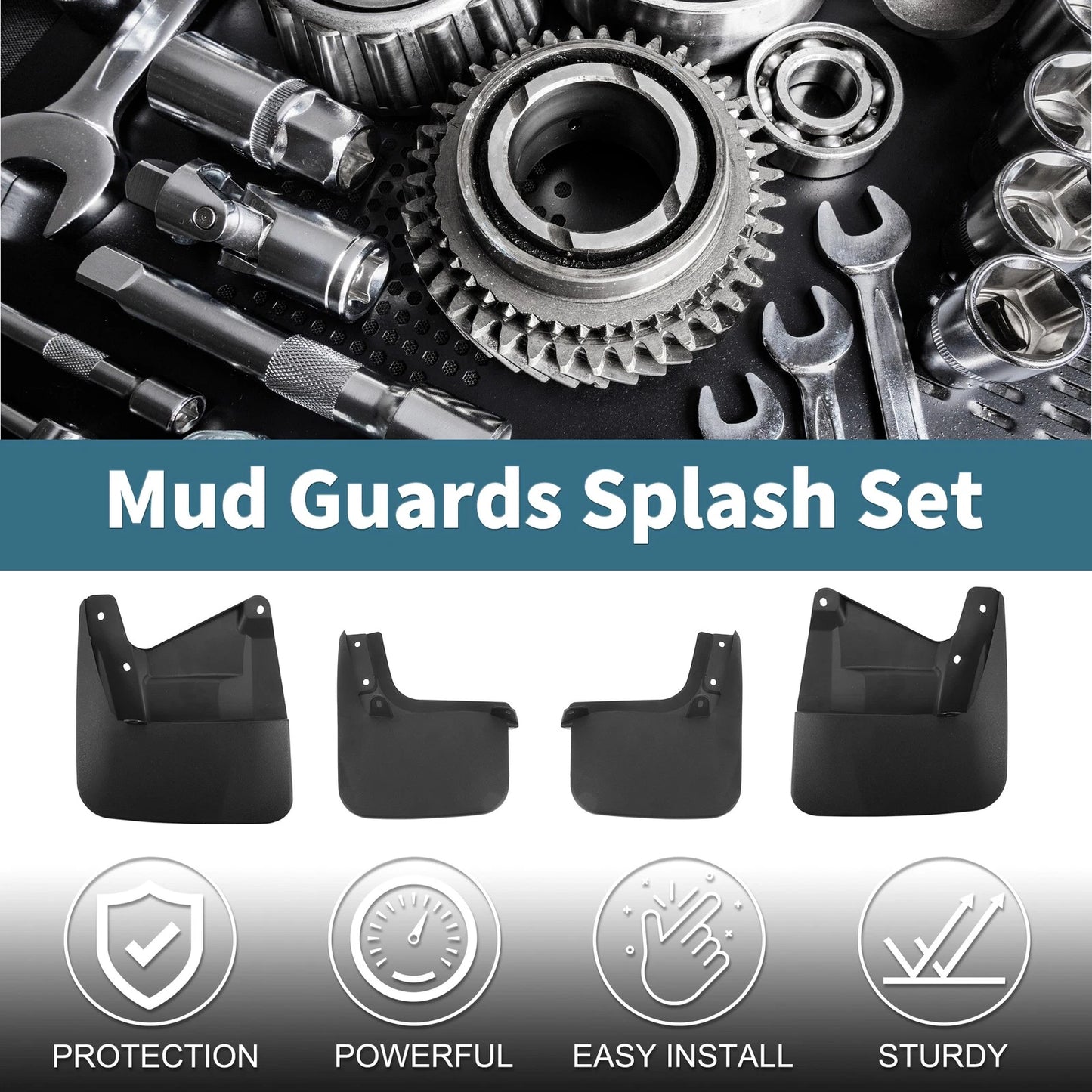 Mud Flaps Splash Guards 1 Set for Toyota Sequoia (2023-2024)